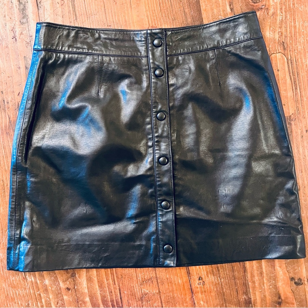 Leather snap Walter Baker skirt, sz 12